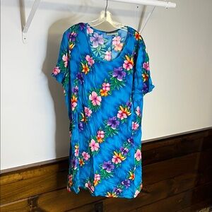 Notations Blue‎ Floral Dress- 3X